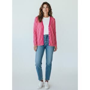 J. Crew Collection 100% Italian Cashmere Featherweight Cardigan Pink Size M